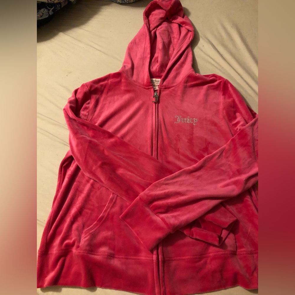 Juicy couture track outfit juicy written small on front of pants